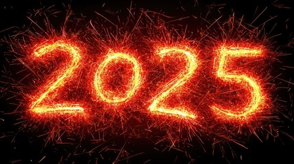 2025 New Year Sparkler Fireworks Celebration New Year celebration, festive countdown, fireworks and sparklers., happy new year 2025 concept.AI