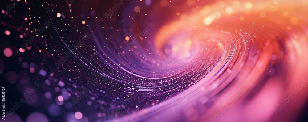 Poster swirling galaxy of light particles creating a cosmic vortex