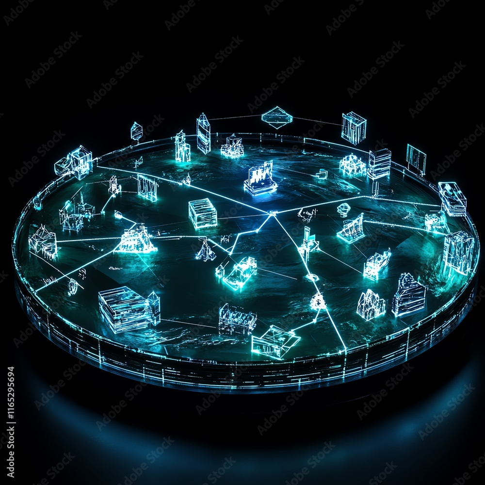 Poster dynamic earth concept with glowing data streams and network nodes, representing the international ex