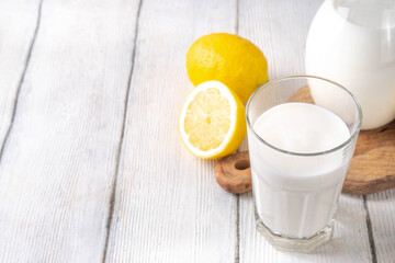 Homemade kefir, buttermilk or yogurt