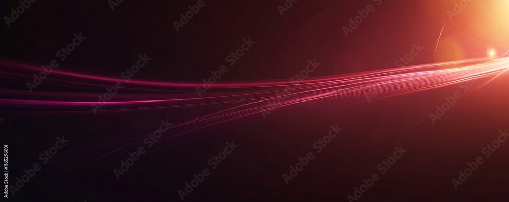 Aufkleber abstract red lines flowing towards bright light source
