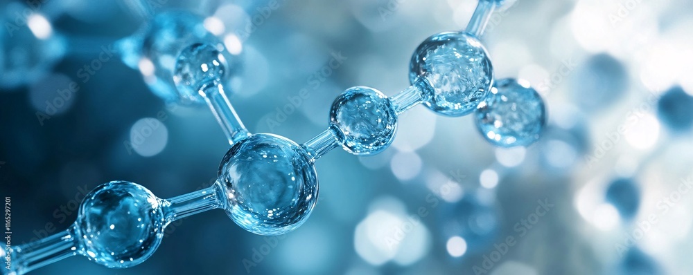 Aufkleber Abstract glass molecule structure reflecting light representing nanotechnology and science