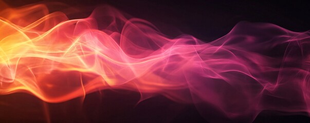 Obraz premium Abstract colorful smoke swirling on black background