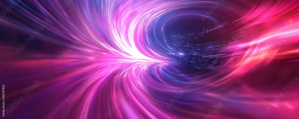 Poster Wormhole effect creating a colorful tunnel to another dimension