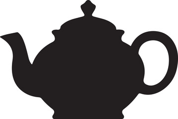 teapot isolated on white background, teapot icon silhouette vector style