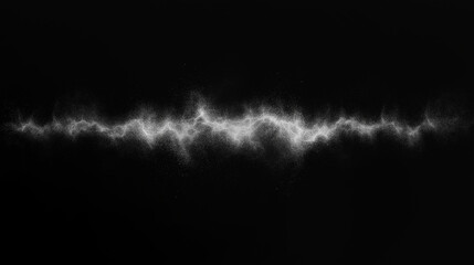 Fototapeta premium Abstract White Energy Wave on Black Background 
