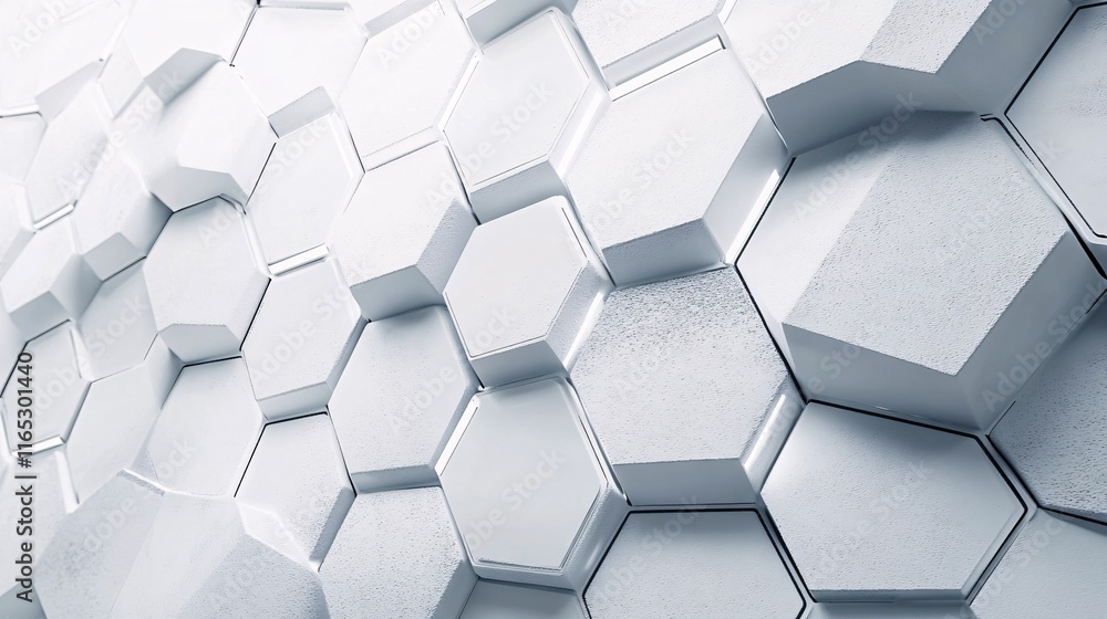 Aufkleber White hexagonal concrete structure creating textured background