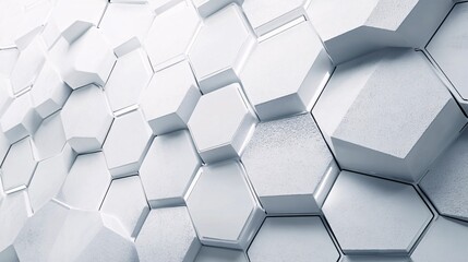 White hexagonal concrete structure creating textured background