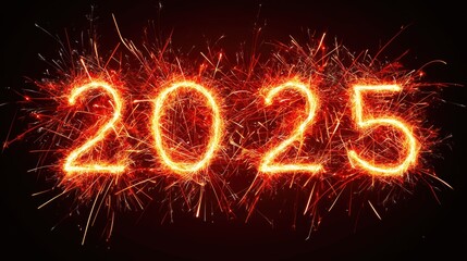 2025 New Year Sparkler Fireworks Celebration New Year celebration, festive countdown, fireworks and sparklers., happy new year 2025 concept.AI. 