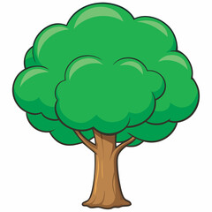 cartoon style tree vector illustration