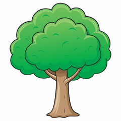 cartoon style tree vector illustration