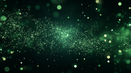 Emerald Galaxy: A mesmerizing swirl of emerald green particles dances across a deep black background, creating an ethereal and captivating cosmic scene.  