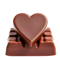 Chocolate in shape of heart.