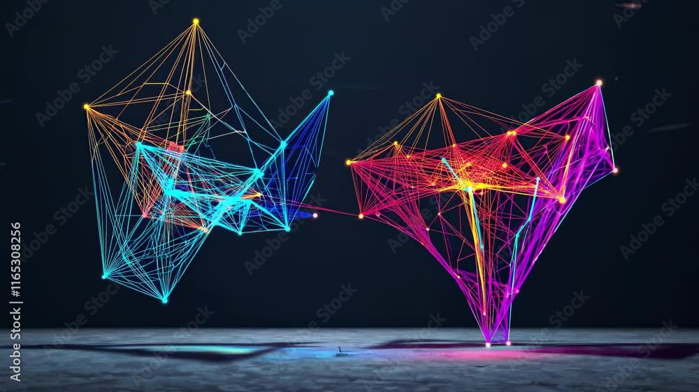 Leinwandbilder colorful light patterns create a mesmerizing display in an immersive art installation at a modern ex