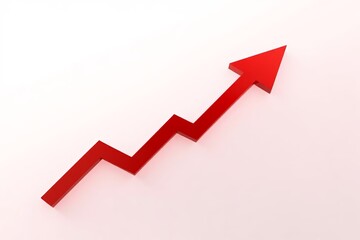 arrows pointing upward on a white background with a red arrow