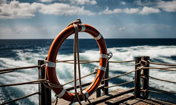 Lifebuoy on a boat.