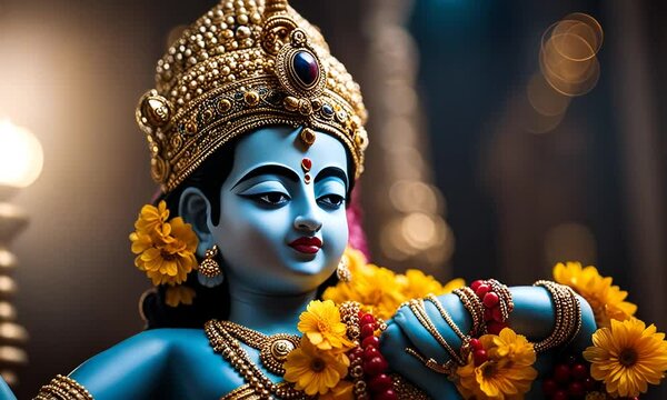 Statue of Hindu god Krishna.