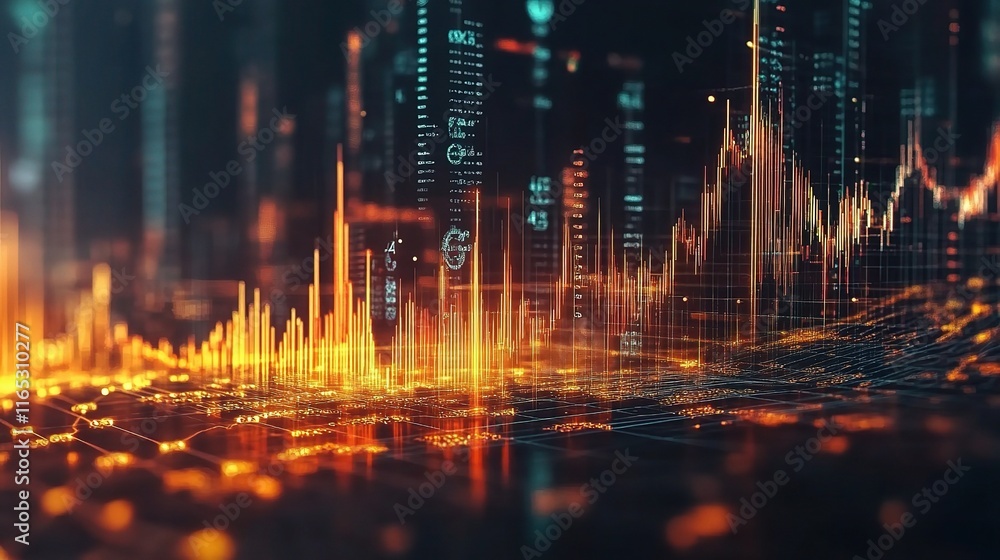 Aufkleber abstract 3d hologram of world map with global business data insights