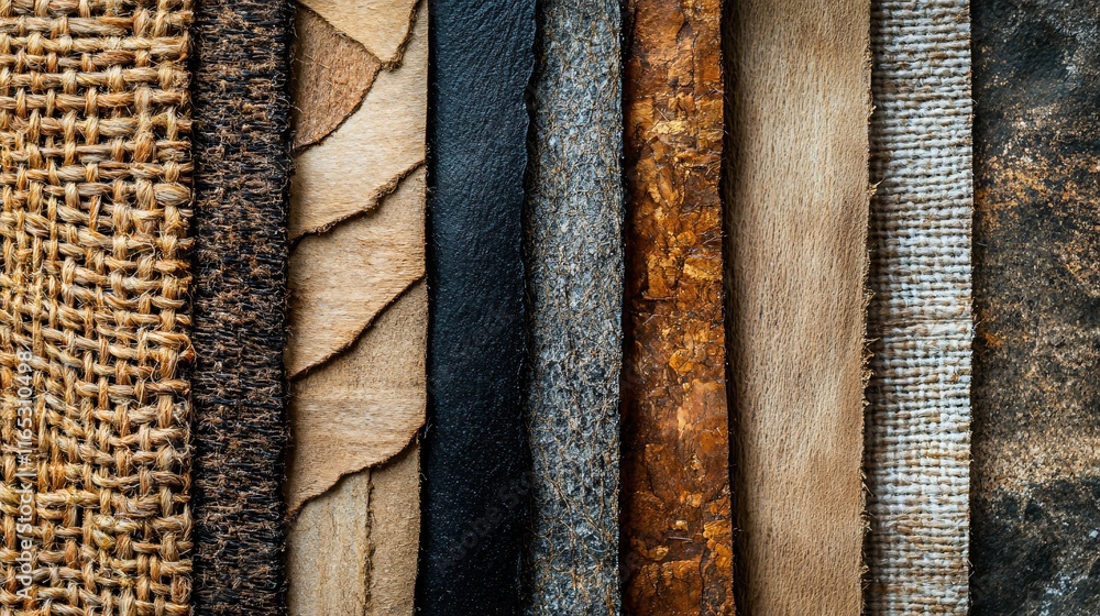 Poster various eco-friendly materials creating a textured background