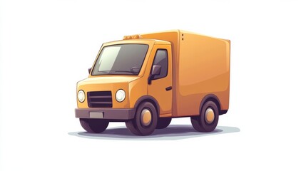 A bright and cheerful illustration of a delivery truck for quick transport.
