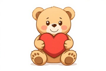 Obraz premium a close up of a teddy bear holding a heart in its paws