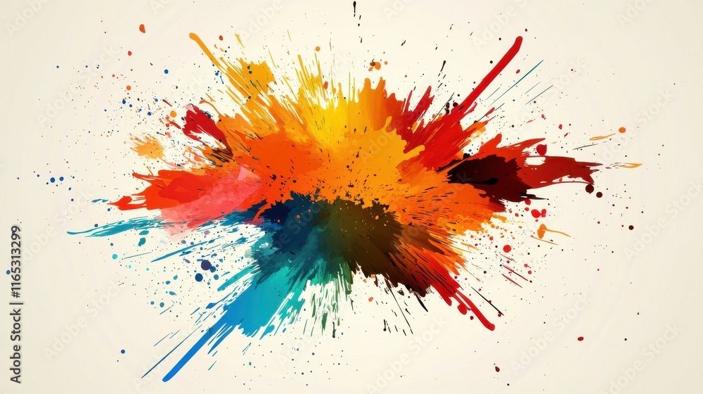 Aufkleber dynamic color explosion art studio digital artwork creative environment abstract view vibrant expres