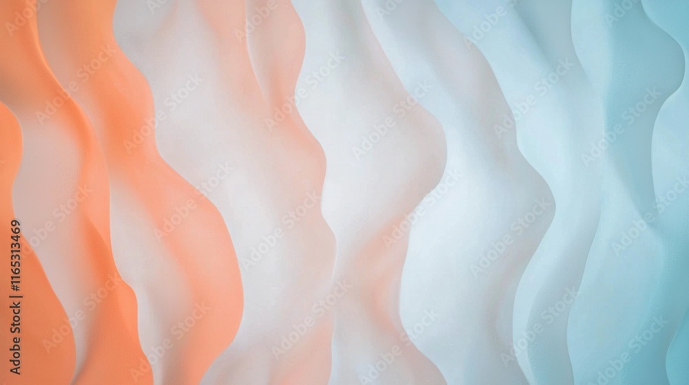 Aufkleber dynamic textured abstract waves in soft color palette studio setting digital artwork calm environmen