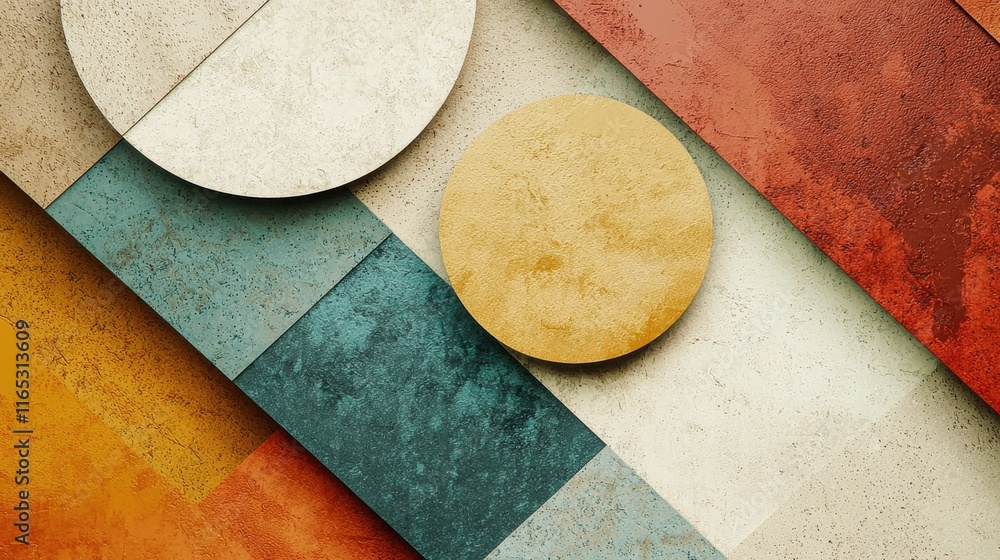 Poster dynamic abstract shapes modern art gallery digital artwork creative studio close-up view artistic co