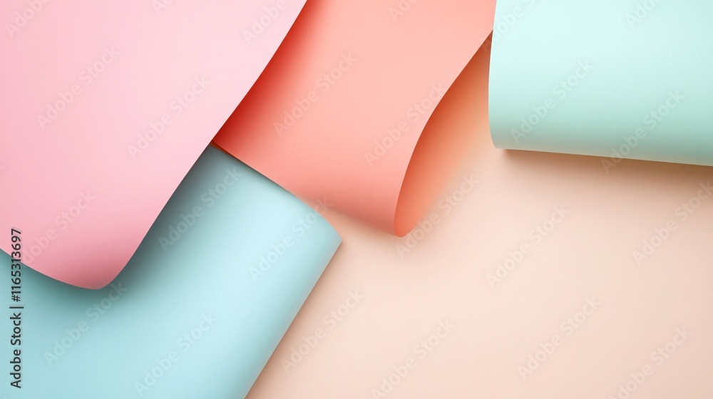 Aufkleber colorful pastel paper sheets creating abstract background design
