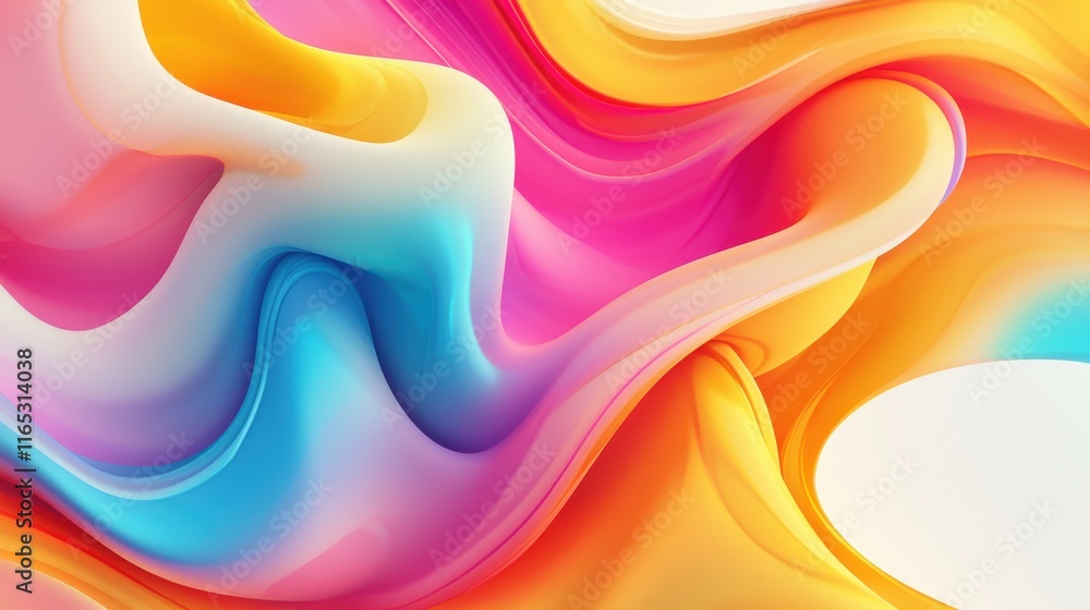 Aufkleber vibrant abstract art digital space graphic design colorful environment close-up view fluid dynamics 
