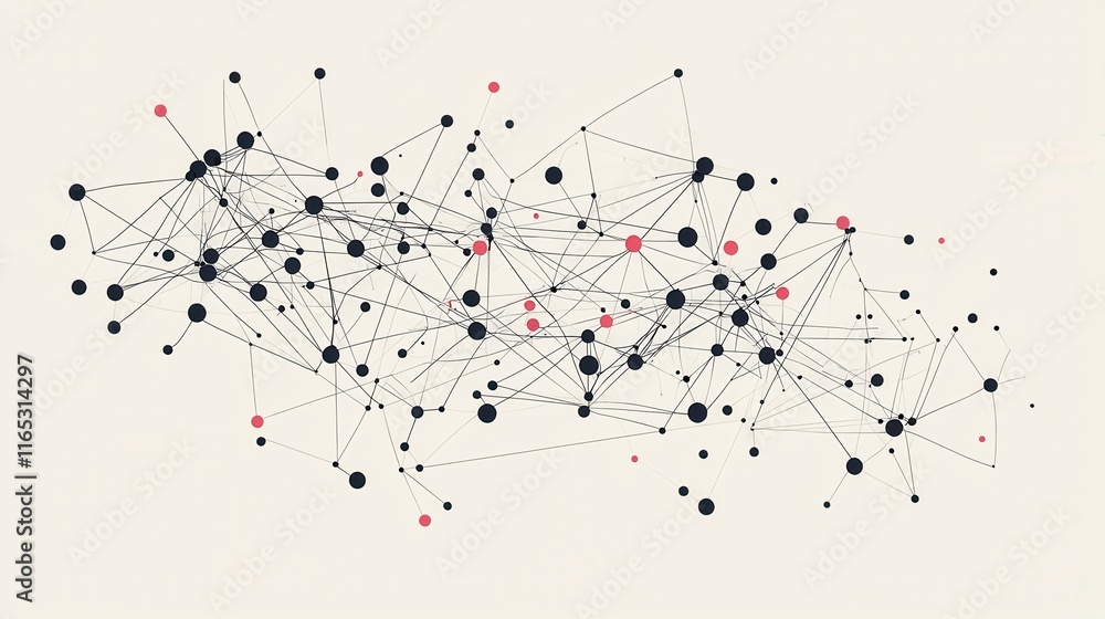 Poster dynamic network connections abstract visualization data analysis digital environment conceptual pers