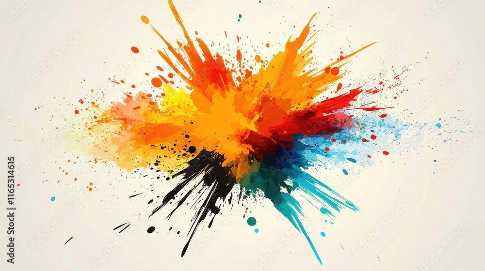 Aufkleber dynamic color explosion art abstract art studio visual artwork creative environment close-up express