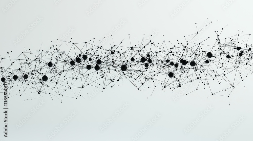 Poster dynamic network connections abstract visualization of data relationships digital space infographic a