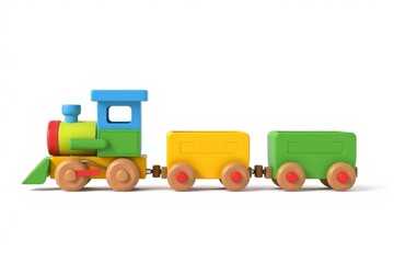 Naklejka premium there is a toy train with a colorful engine on the tracks