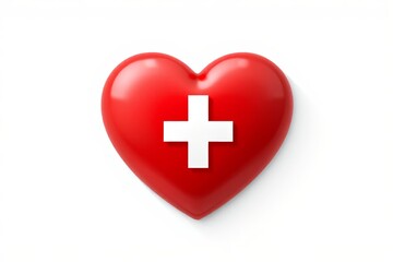 Obraz premium a close up of a heart with a cross on it