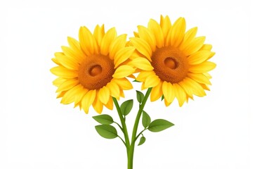 Obraz premium there are two yellow sunflowers that are on a stem