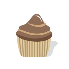 Chocolate muffin. Chocolate cupcake. Chocolate ice cream. Sweet food. Dessert. 