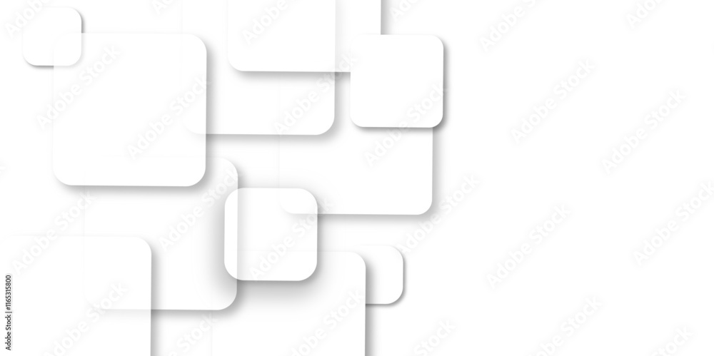 Poster abstract white background with square shapes. abstract white background with overlapping square shap