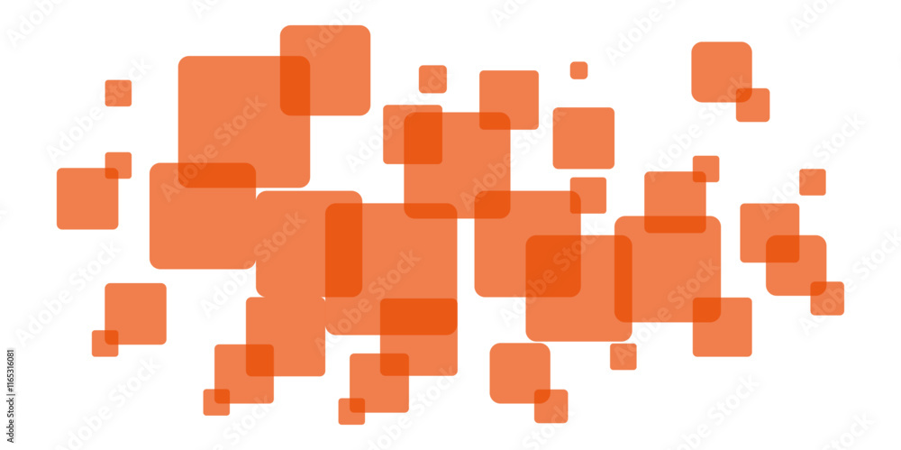 Fototapete Abstract orange background with square shapes. Abstract orange background with overlapping square shapes, abstract, orange, background, geometric. 