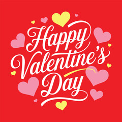 Happy valentines day heart shape and love effect 