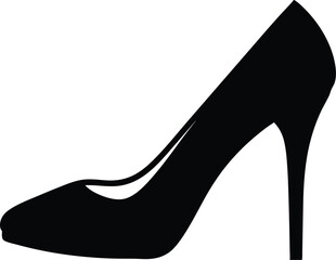 Woman high heel silhouette, shoe high heel vector icon 