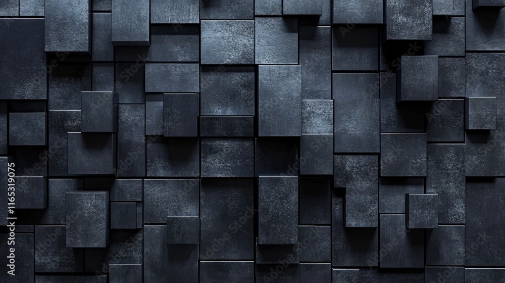Aufkleber Dark gray cubes creating abstract modern background