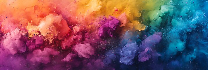 chaotic splatter of bright colors with visible brush strokes