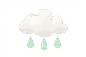 there is a cloud with rain drops on it and a green drop
