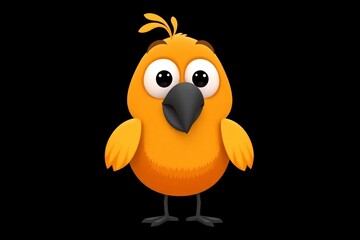 a close up of a yellow bird with a black beak