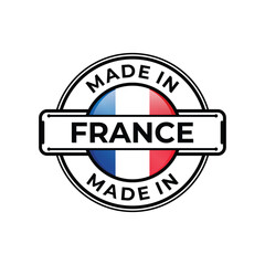 Made in France label icon emblem isolated on white background