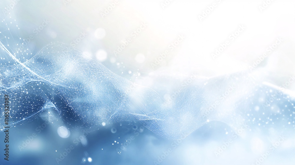 Poster Abstract network is flowing smoothly in cyberspace with bokeh effect
