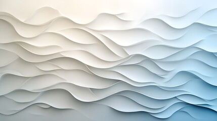 Fototapeta premium Abstract waves in white with subtle shadows for a modern aesthetic
