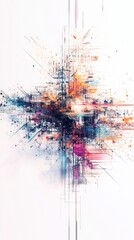 Naklejka premium A Colorful Abstract Digital Artpiece: A Futuristic Geometric Design