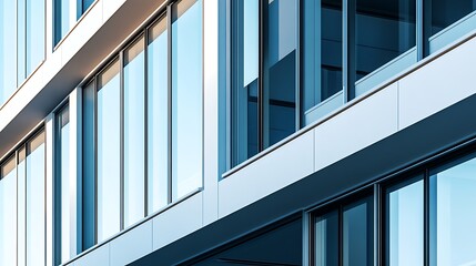Fototapeta premium Stylish Glass Windows Complement the Sleek Lines of an Office Building